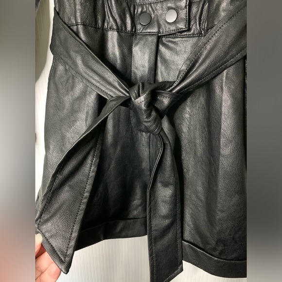 Avec Les Filles - Romper Black Faux Leather With Belt - Small - Picture 7 of 12